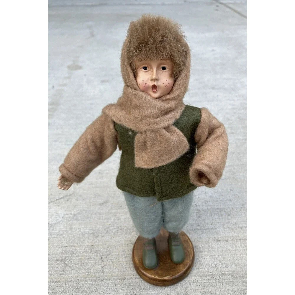 Byers Choice Carolers Figure Boy Fish Monger Figurine 9” doll missing hook